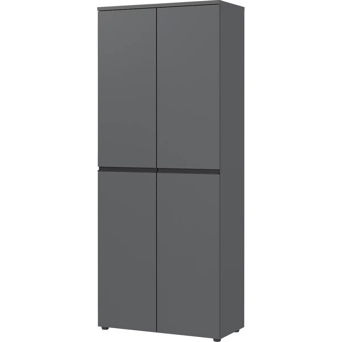 Aktenschrank Aalborg, 2 Türen, 4 Fachböden, Möbelgleiter, Spanplatte melaminharzbeschichtet, B 810 x T 400 x H 1970 mm, graphit