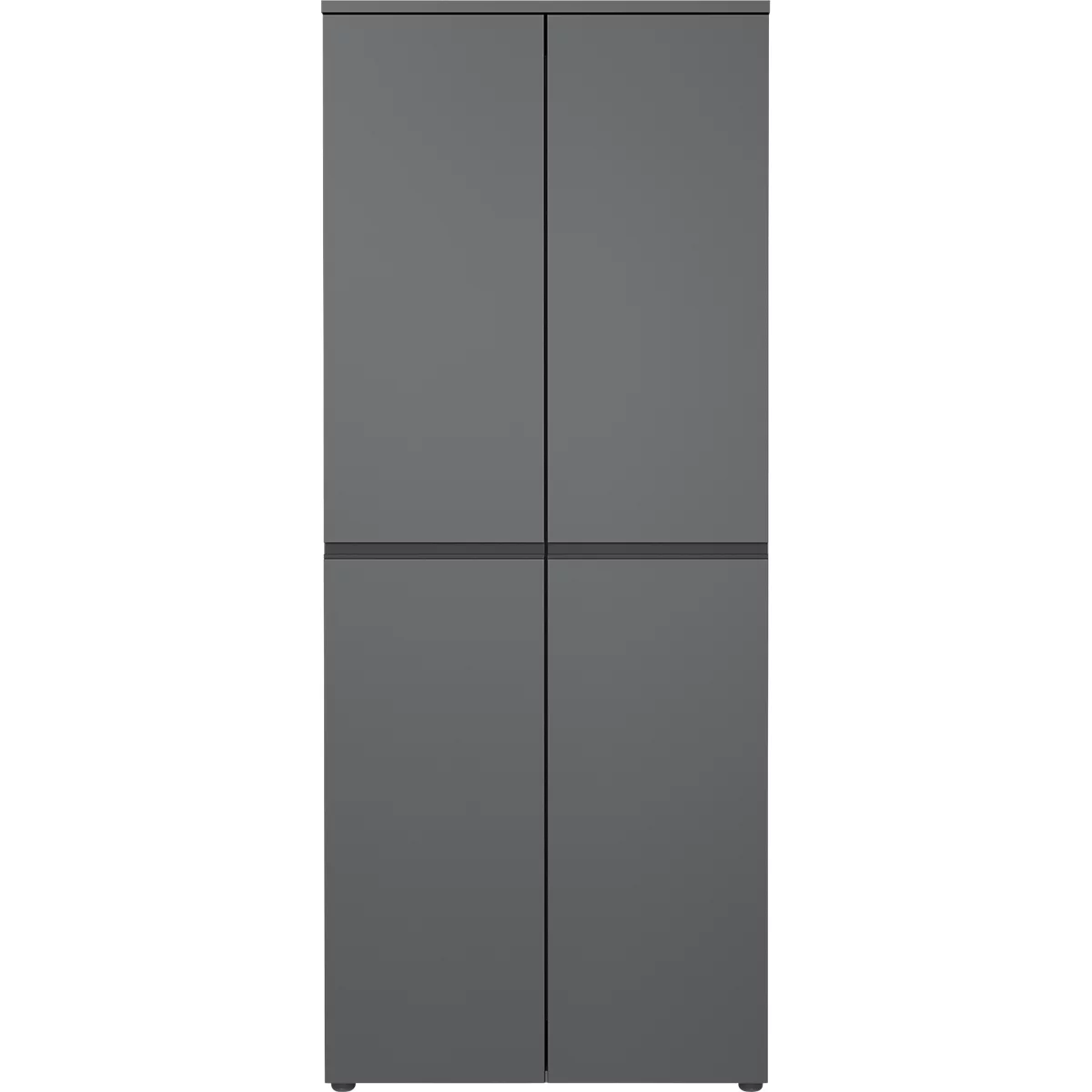 Aktenschrank Aalborg, 2 Türen, 4 Fachböden, Möbelgleiter, Spanplatte melaminharzbeschichtet, B 810 x T 400 x H 1970 mm, graphit