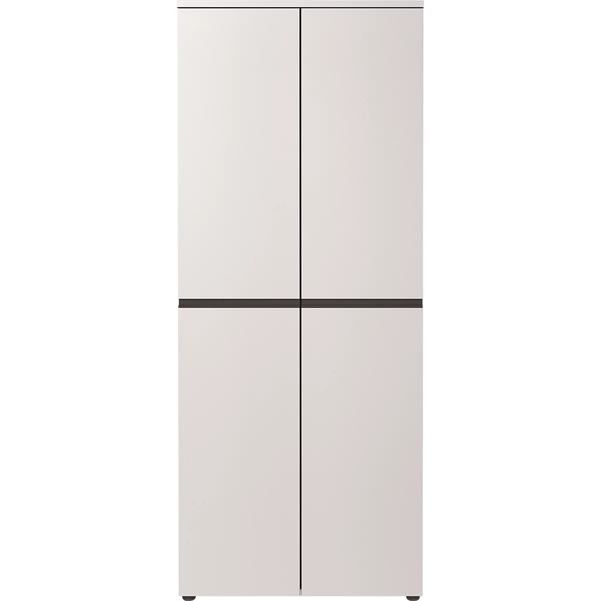 Aktenschrank Aalborg, 2 Türen, 4 Fachböden, Möbelgleiter, Spanplatte melaminharzbeschichtet, B 810 x T 400 x H 1970 mm, kaschmir