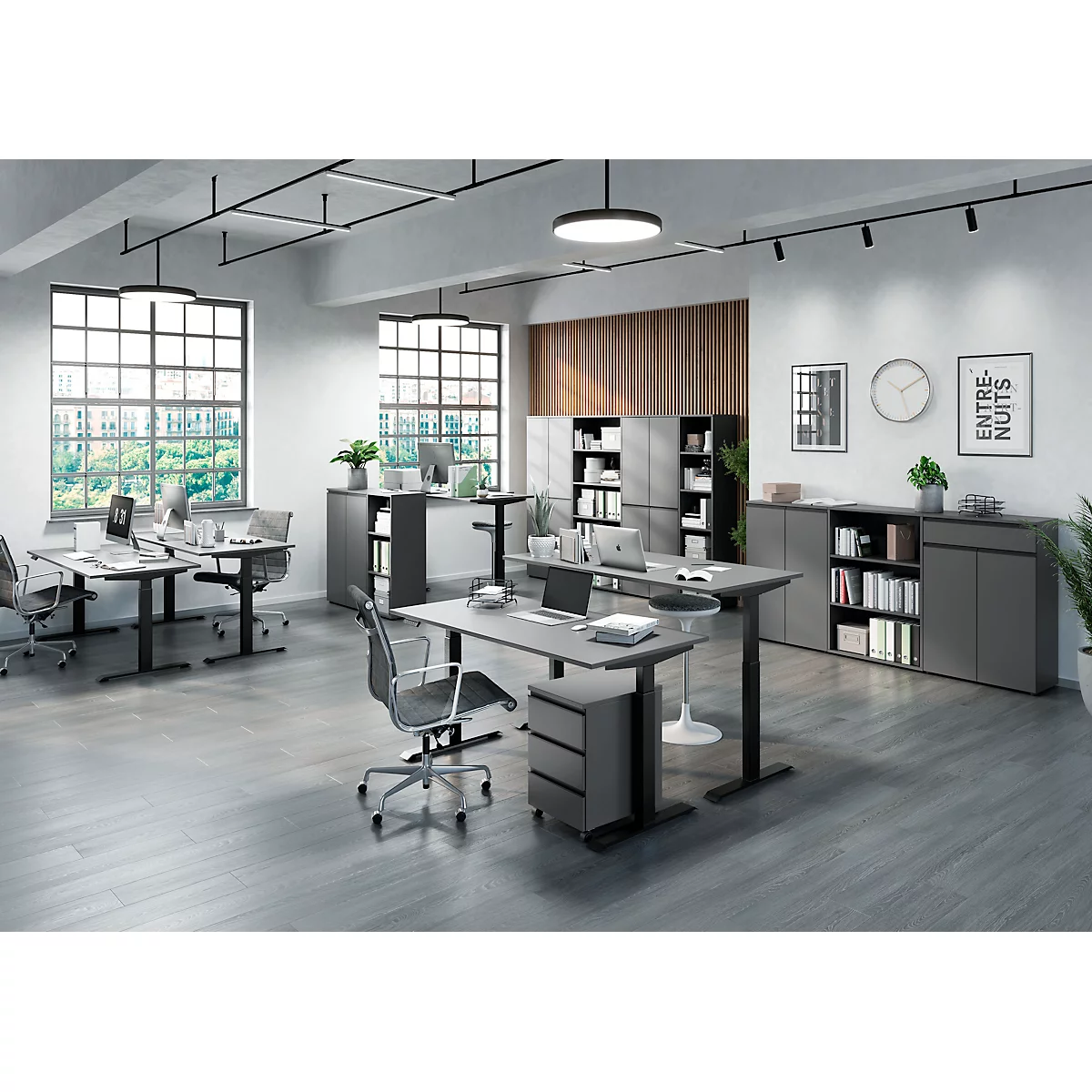 Aktenschrank Aalborg, 2 Türen, 4 Fachböden, Möbelgleiter, Spanplatte melaminharzbeschichtet, B 810 x T 400 x H 1970 mm, kaschmir