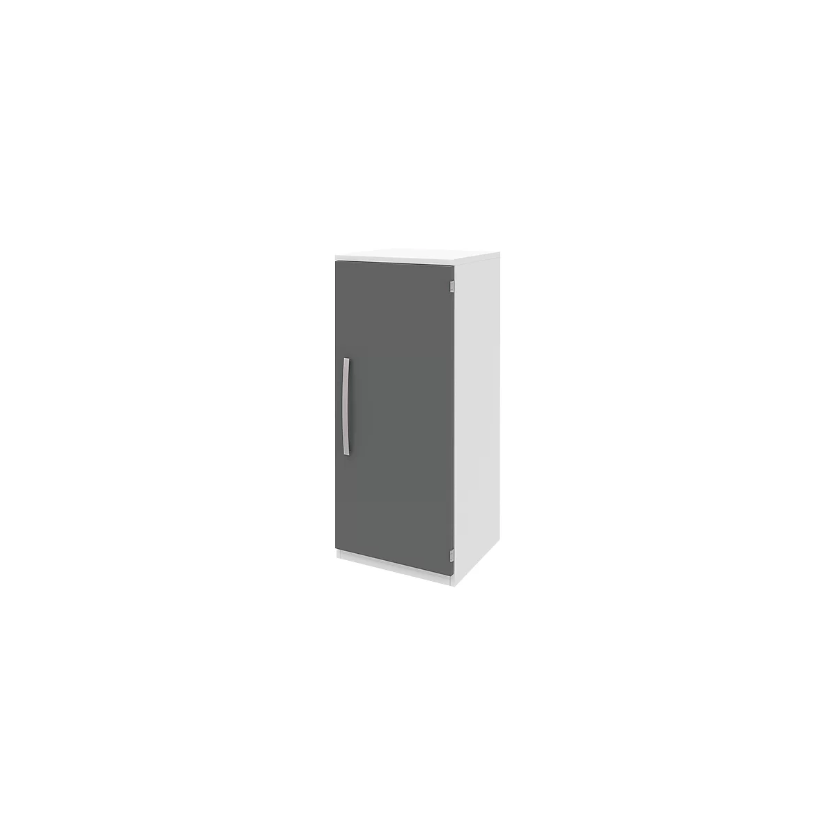 Aktenschrank BARI, 3 OH, 2 Böden, Türanschlag rechts, B 427 x T 430 x H 1117 mm, weiß/anthrazit