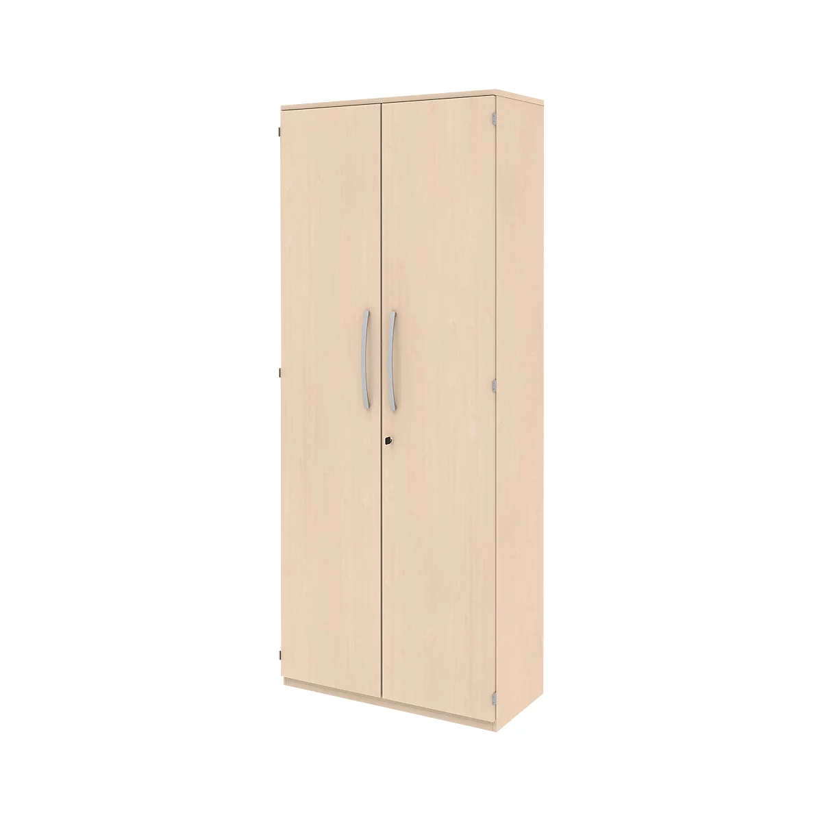 Aktenschrank BARI, 6 Ordnerhöhen, mit Mitteltrennwand, B 1000 x T 430 x H 2174 mm, Ahorn/Ahorn/Alu