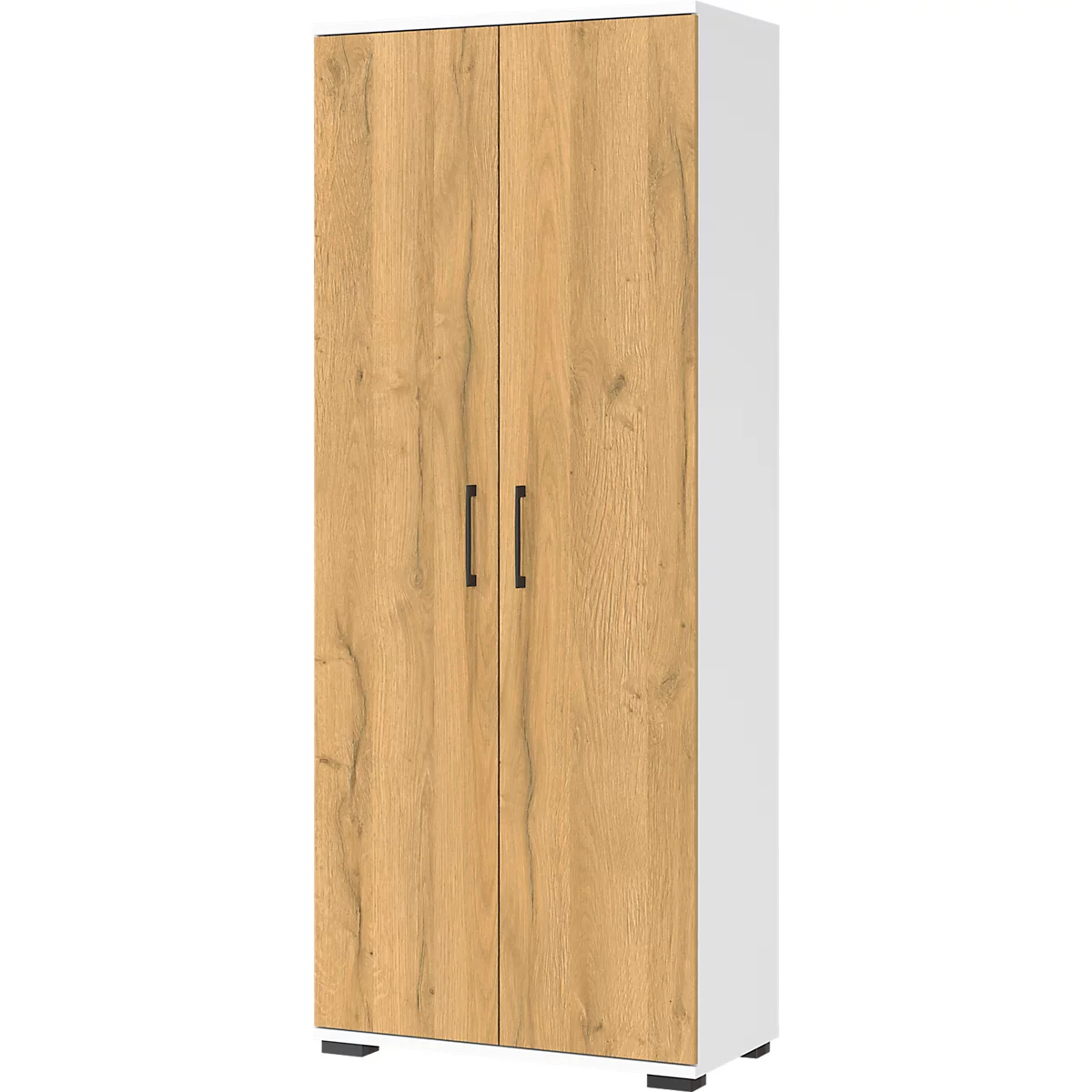 Aktenschrank Profi 2.0, 4 Einlegeböden, 5 OH, B 800 x T 400 x H 2000 mm, Grandson-Eiche/weiß
