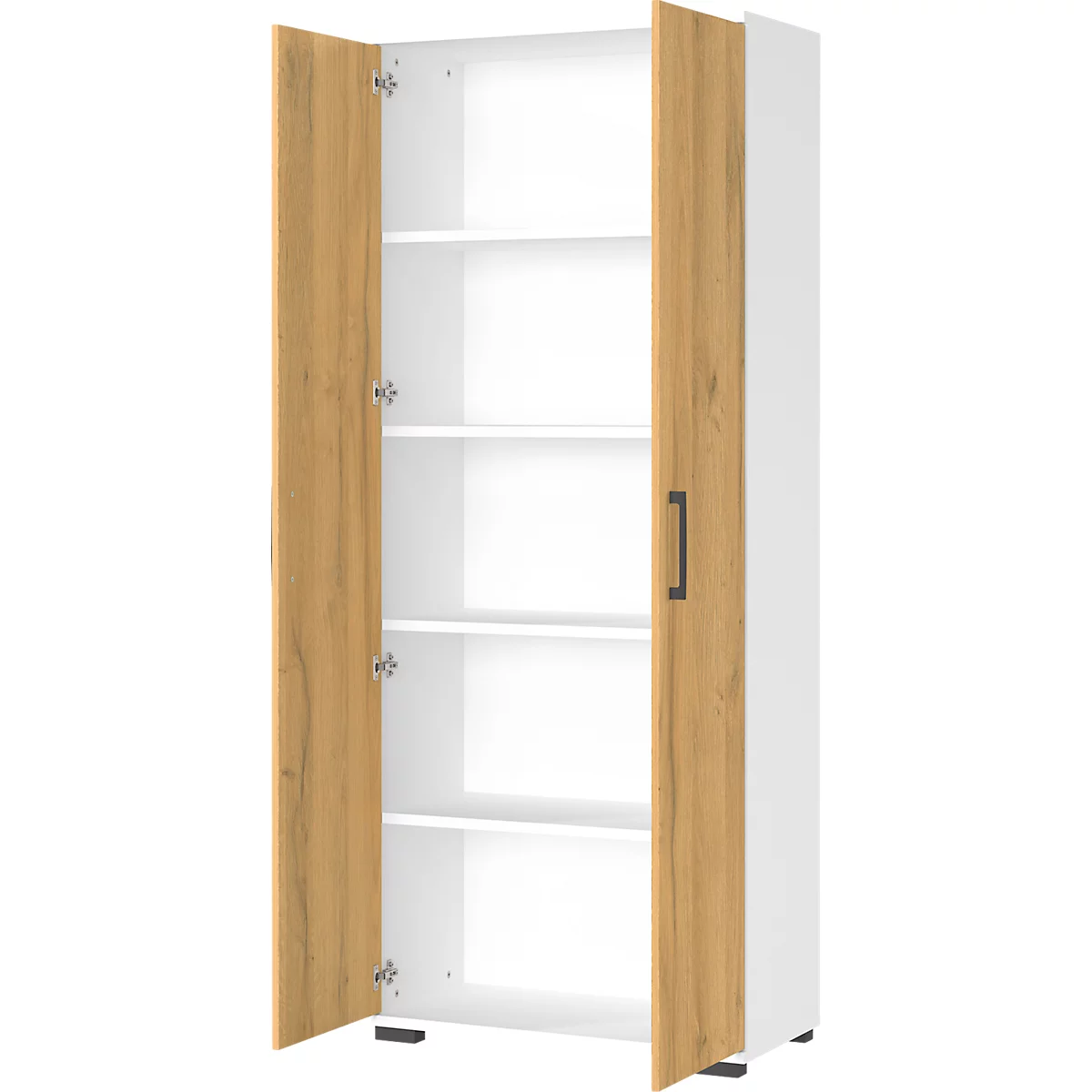 Aktenschrank Profi 2.0, 4 Einlegeböden, 5 OH, B 800 x T 400 x H 2000 mm, Grandson-Eiche/weiß