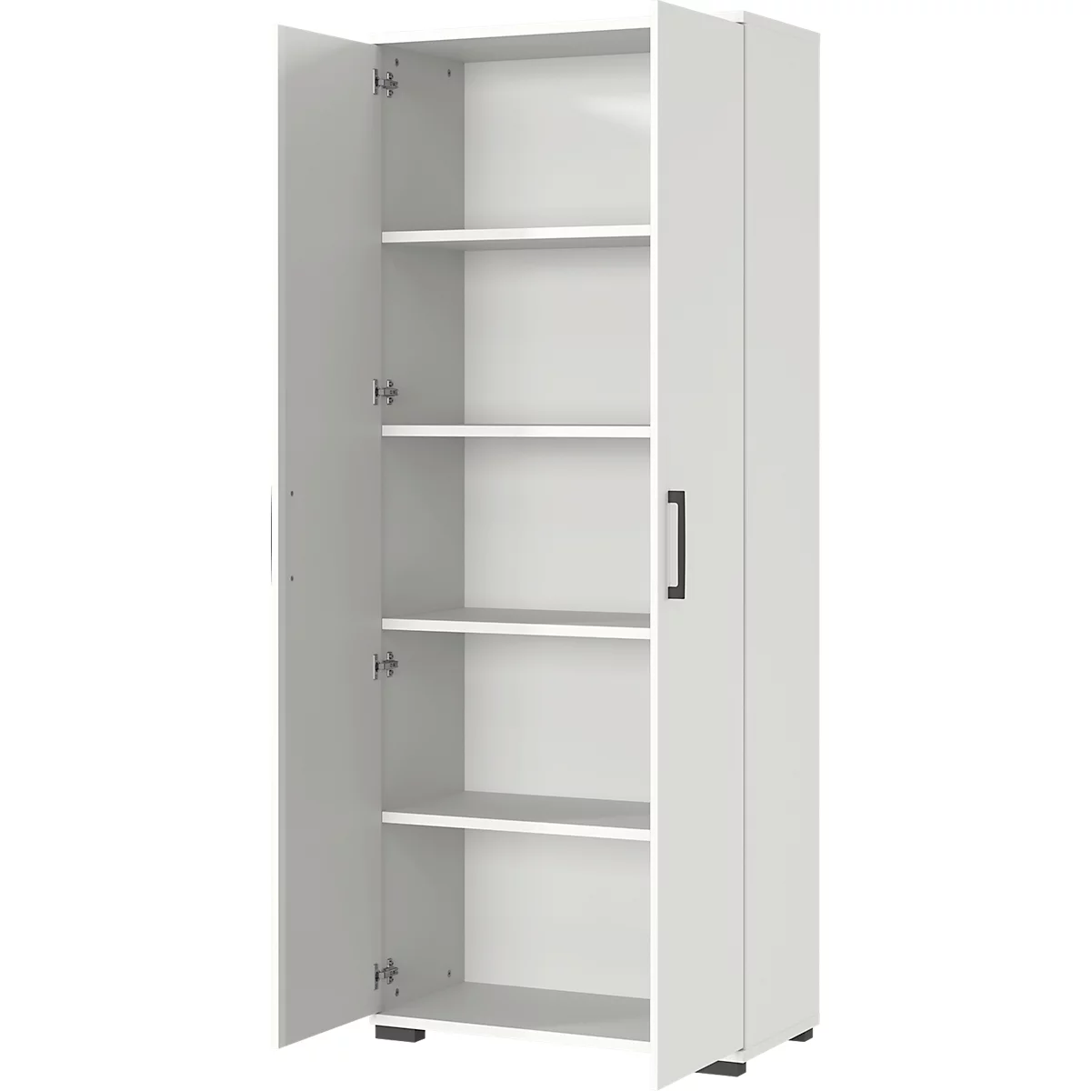 Aktenschrank Profi 2.0, 4 Einlegeböden, 5 OH, B 800 x T 400 x H 2000 mm, lichtgrau