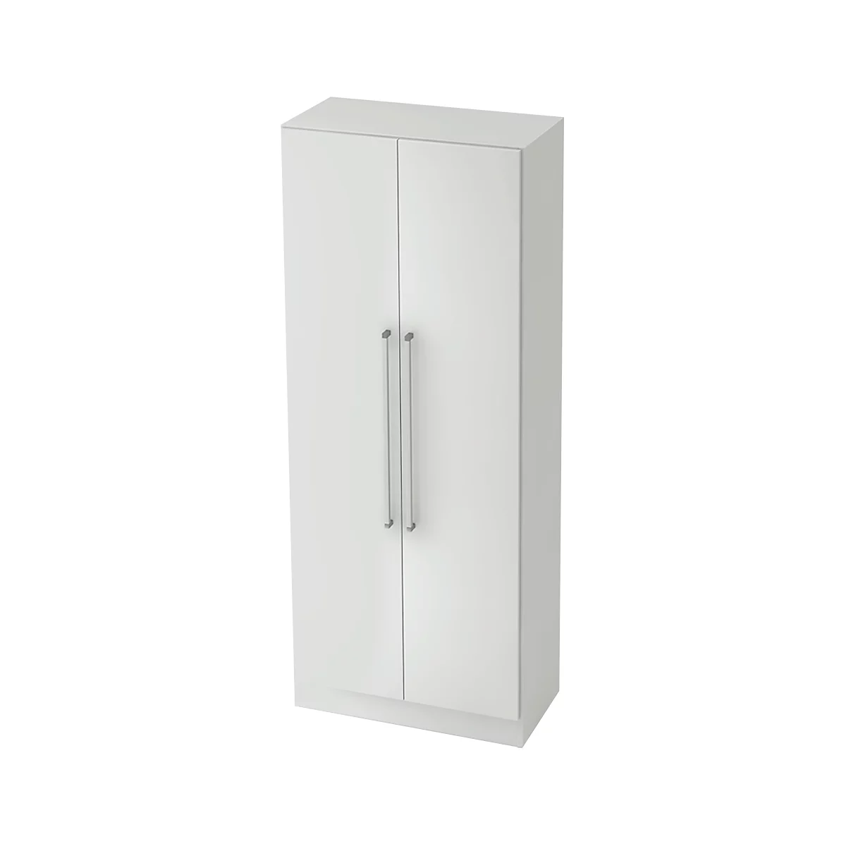 Aktenschrank TARVIS, mit Griff ohne Schloss, 5 Ordnerhöhen, B 800 x T 420 x H 2004 mm, lichtgrau