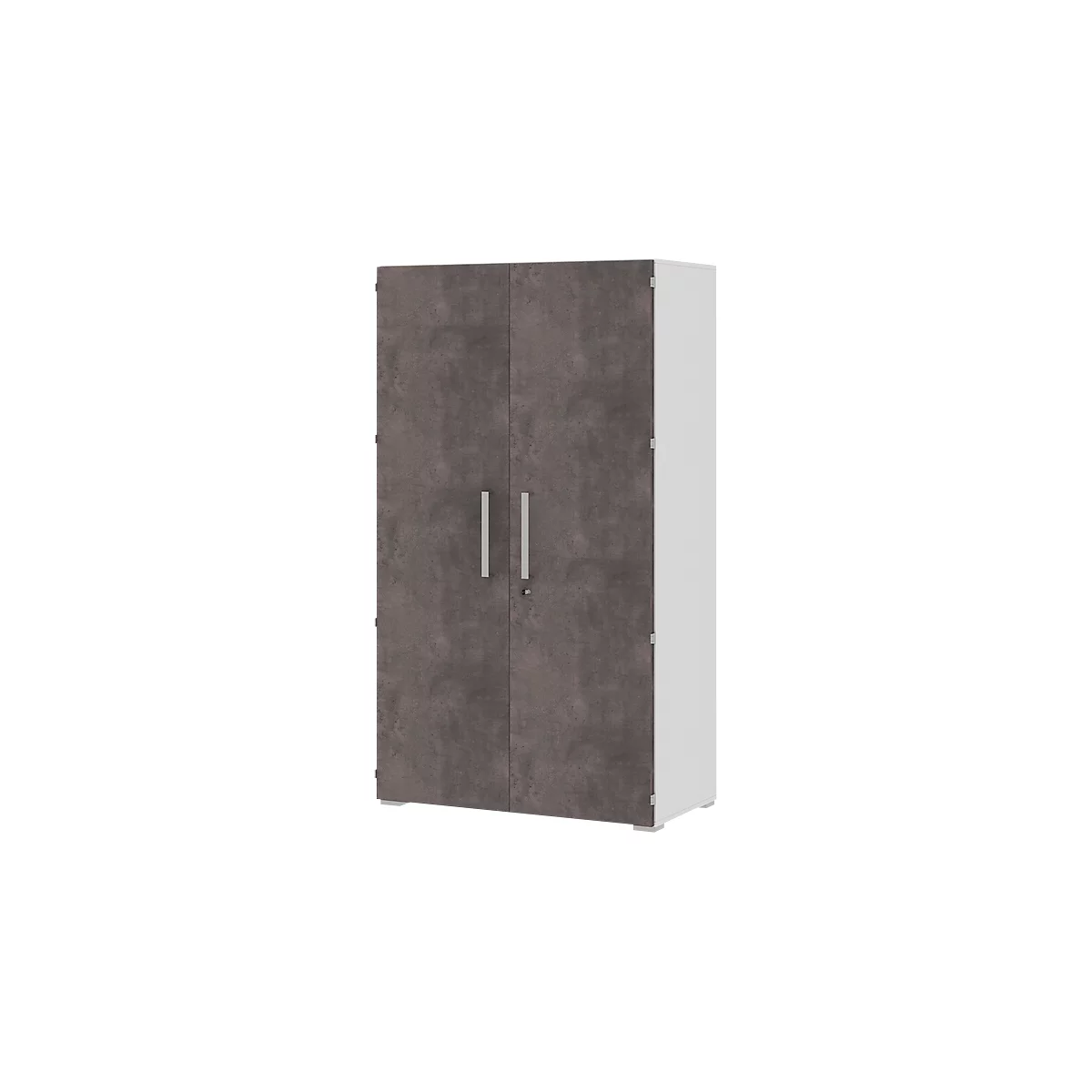 Aktenschrank TEQSTYLE, 6 OH, B 800 x T 419 x H 2185 mm, abschließbar, Weiß/Quarzit