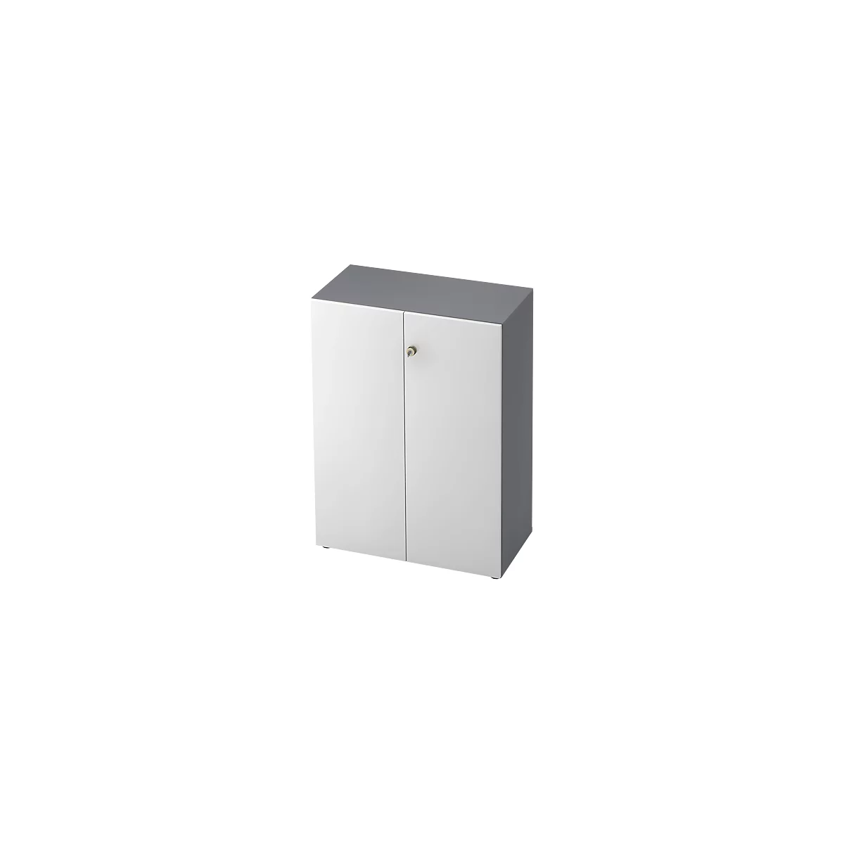 Aktenschrank TOPAS LINE, 3 Ordnerhöhen, Türen abschließbar, graphit/weiß
