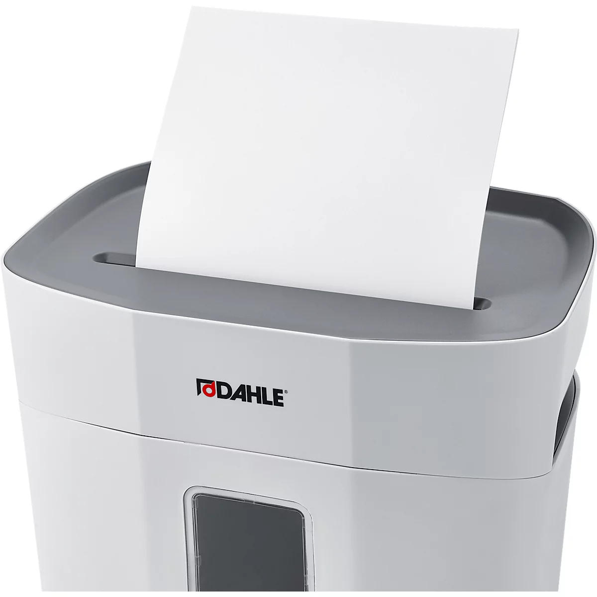 Aktenvernichter Dahle PaperSAFE 100, Partikelschnitt 5 x 18 mm, P-4, 12 l, 5 Blatt Schnittleistung, grau