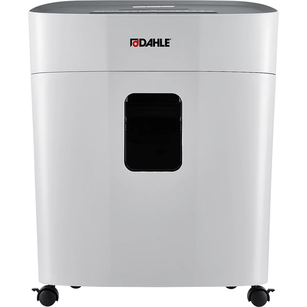 Aktenvernichter Dahle PaperSAFE® 260, Partikelschnitt 4 x 12 mm, P-4, 25 l, 1-12 Blatt Schnittleistung, mit Rollen, grau
