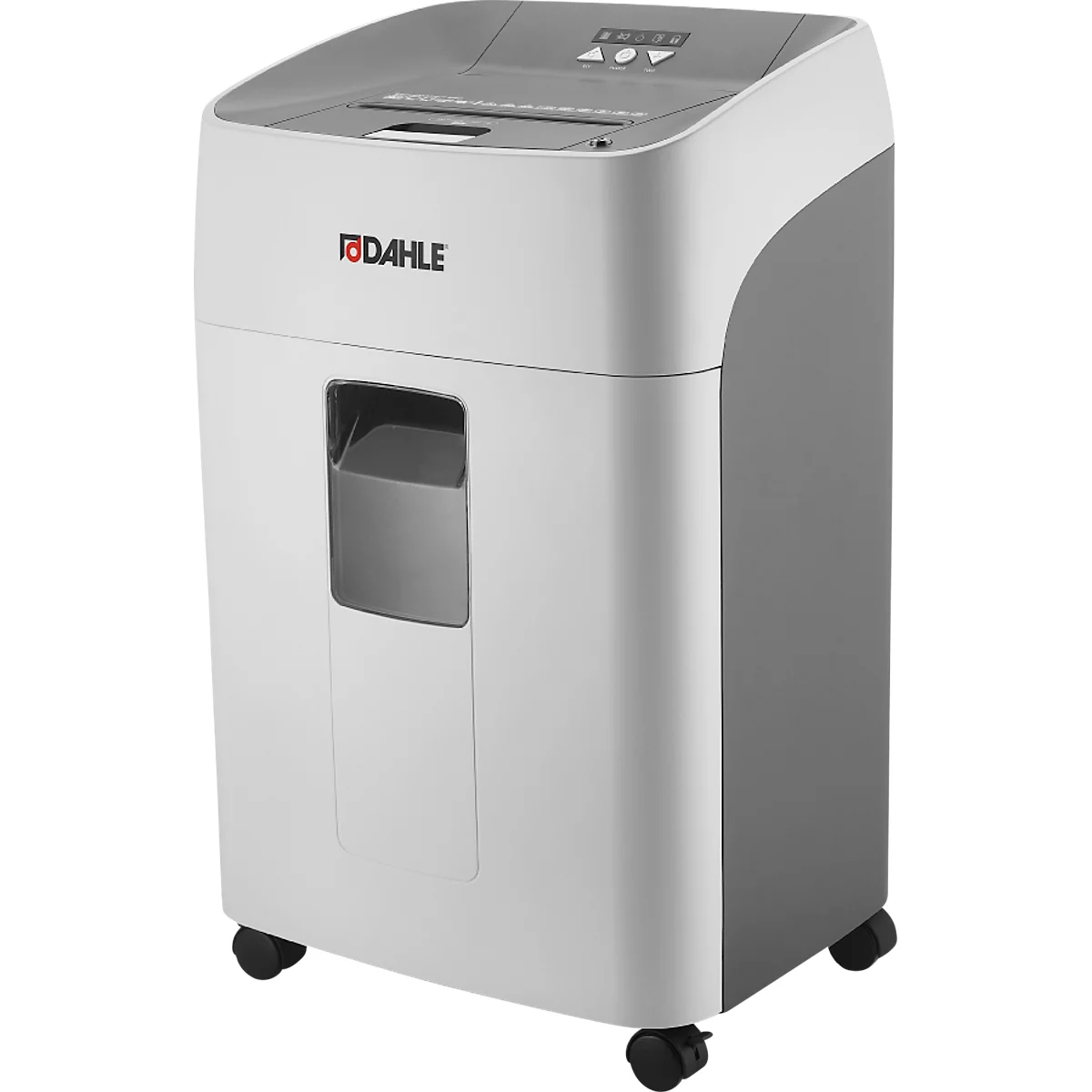 Aktenvernichter Dahle ShredMATIC 300, 2 x 15 mm, P-5, bis 40 l, Eingabebreite 220 mm, B 432 x T 355 x H 696 mm, grau