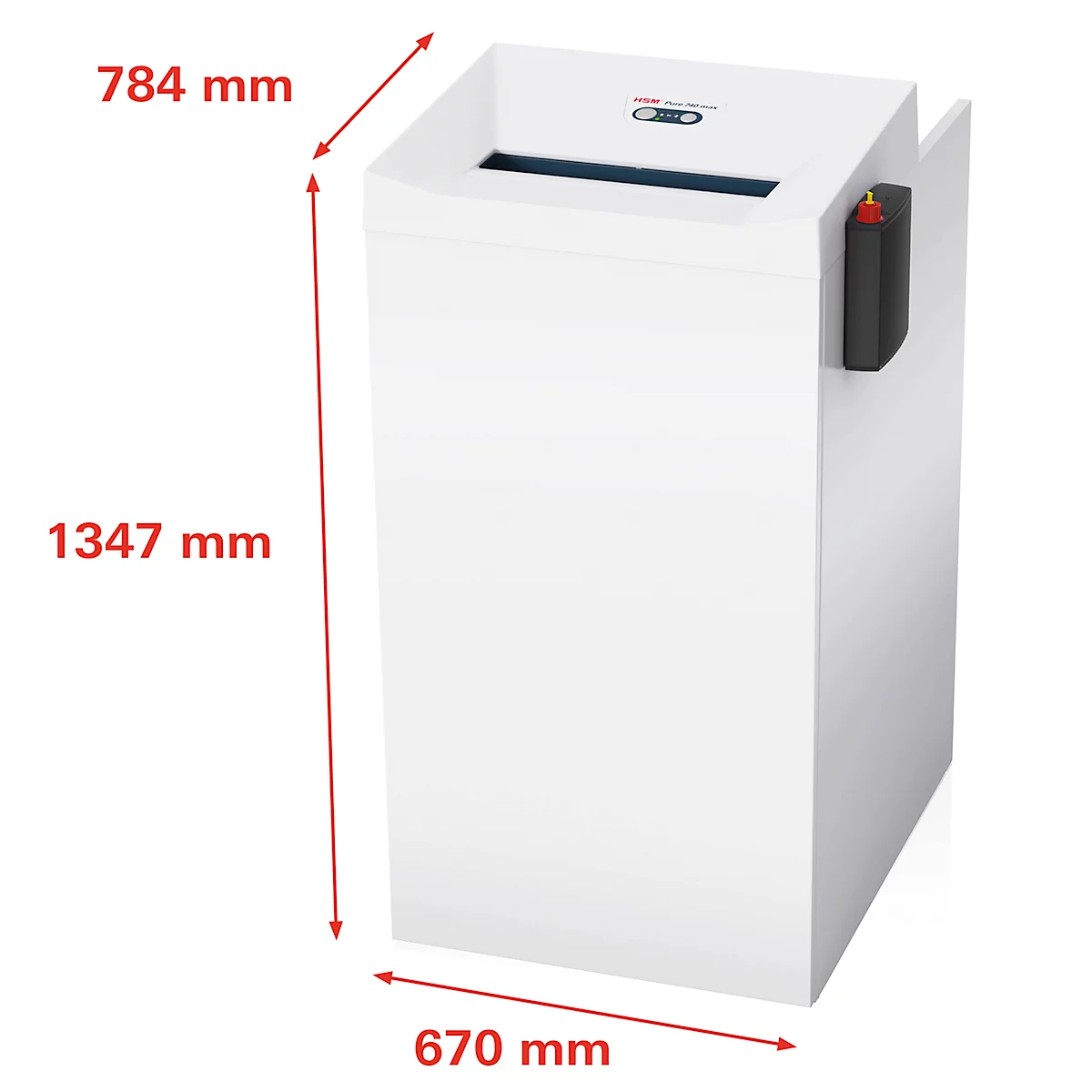 Aktenvernichter HSM Pure 740 max, Sicherheitsstufe 4, Partikelschnitt 4,5 x 30 mm, 22 Blatt, weiß