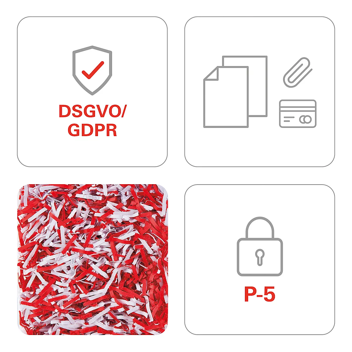 Aktenvernichter HSM SECURIO B34, Sicherheitsstufe 5, Partikelschnitt, 1,9 mm, 15 Blatt, weiß