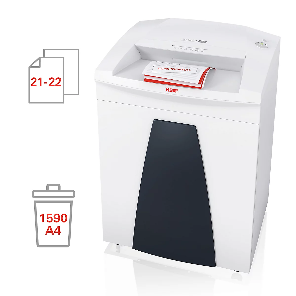 Aktenvernichter HSM SECURIO B35C, Partikelschnitt 4,5 x 30