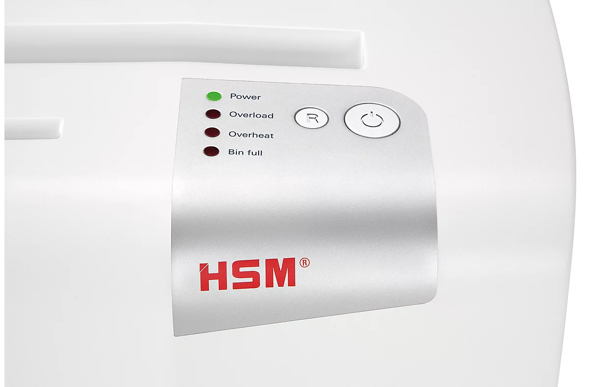 Aktenvernichter HSM® Shredstar X10, Partikelschnitt 4,5 x 30 mm, P-4, 20 l, 10 Blatt Schnittleistung, mit CD-Schneidwerk, weiß