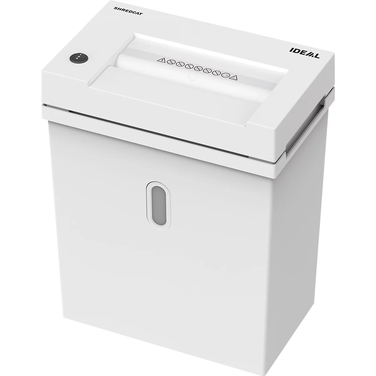 Aktenvernichter Ideal Shredcat 8200 CC, Partikelschnittschnitt 2 x 12 mm, P-5, 21 l, 12 Blatt Schnittleistung, grau