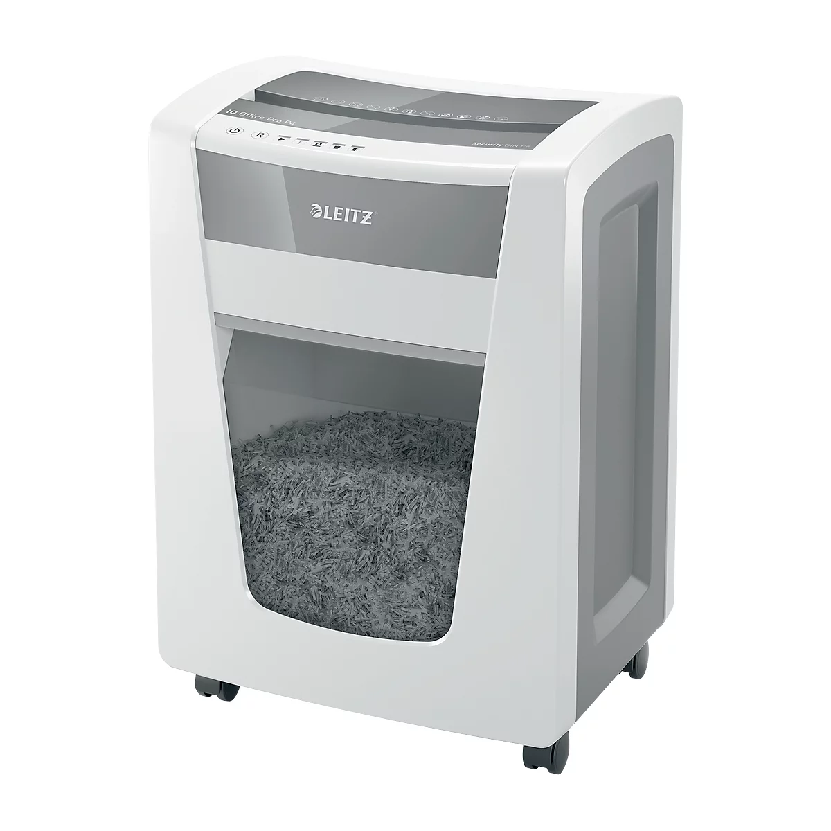 Aktenvernichter Leitz IQ Office Pro, Partikelschnitt 4 x 40 mm, P4, 30 l, 20-22 Bl., Antipapierstau