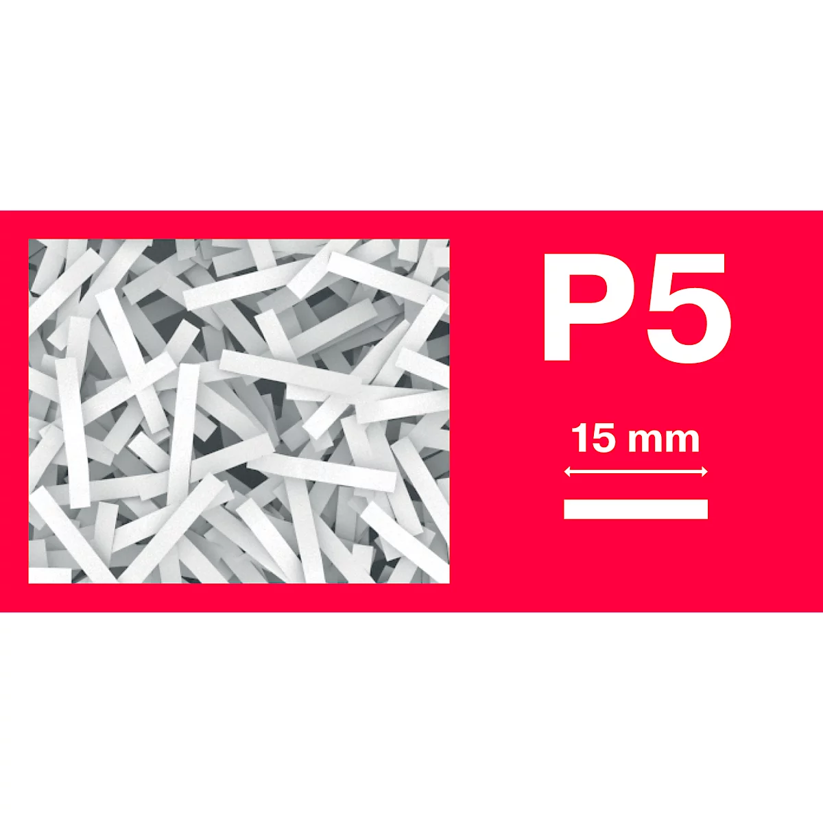 Aktenvernichter Rexel Momentum M510, Partikelschnitt 2 x 15 mm, P5, 23 l, 10 Bl., Antipapierstau