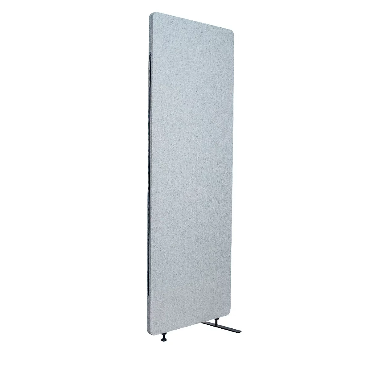 Akustik-Raumteiler Luxor, 1 Panel, mit Standfüßen, ca. 7 kg, B 600 x T 35 x H 1680 mm, recycelte Materialien, hellgrau