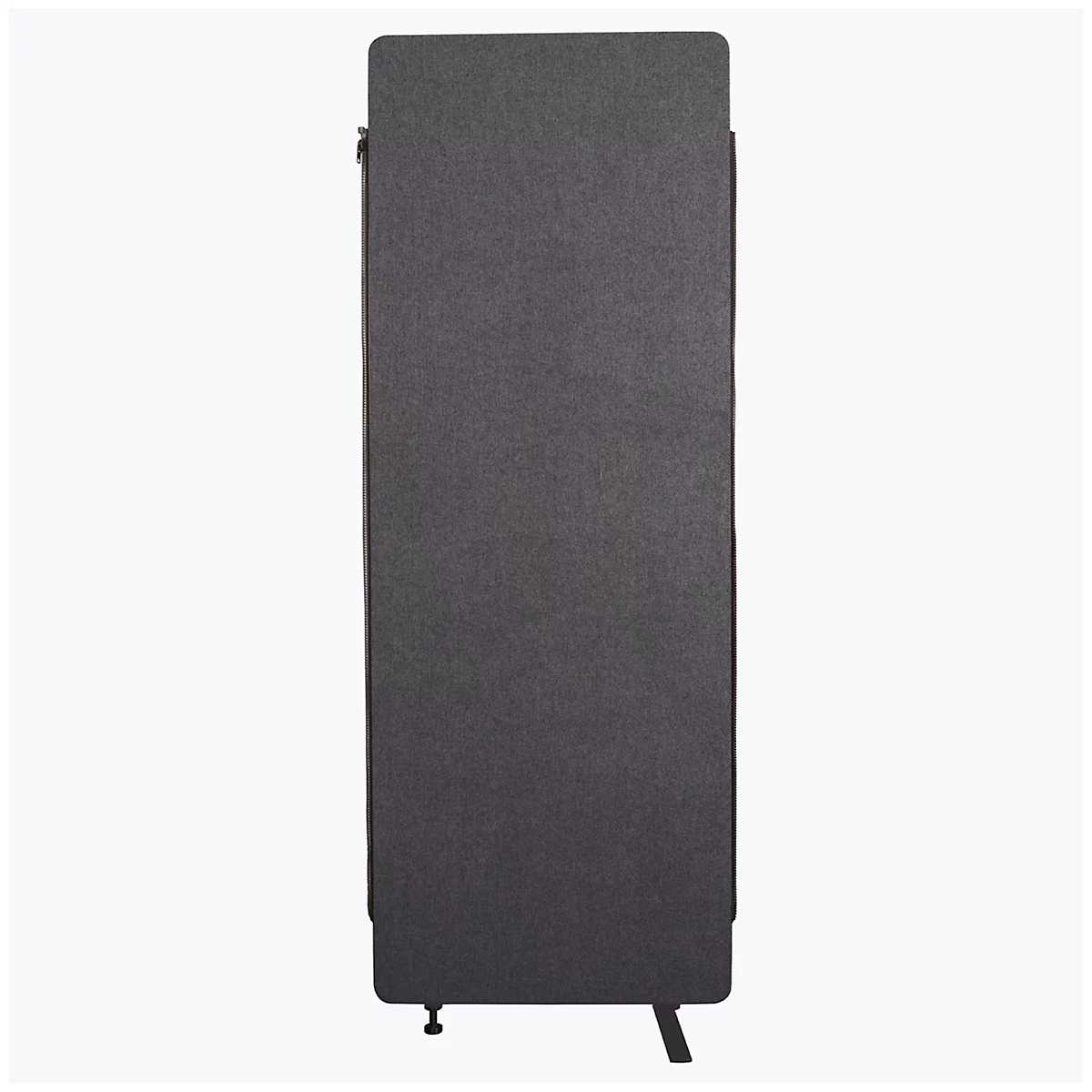 Akustik-Raumteiler Luxor, 1 Panel, mit Standfüßen, ca. 7 kg, B 600 x T 35 x H 1680 mm, recycelte Materialien, schiefergrau