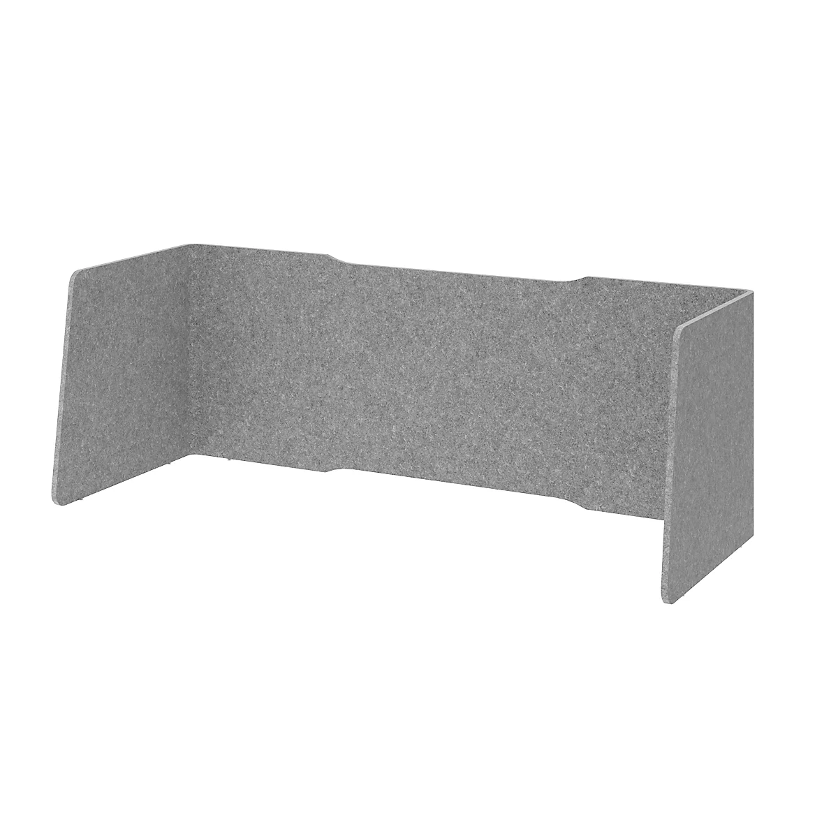 Akustik-Trennwand, für 1800 mm breite Schreibtische, Schallabsorberklasse C, Kabelführung, B 1740 x T 650 x H 605 mm, Schallschutzvlies, grau-meliert