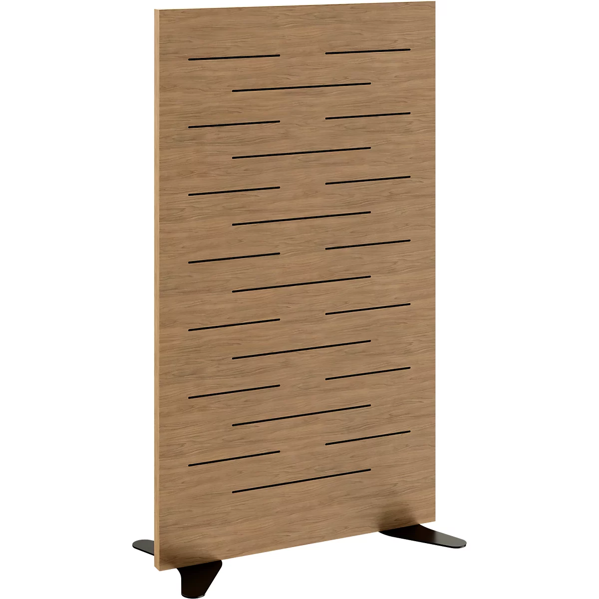Akustik Trennwand Paperflow®, 30 mm starker Akustik-Schaumstoff, Holz, Buche lackiert, B 795 x T 370 x H 1400 mm