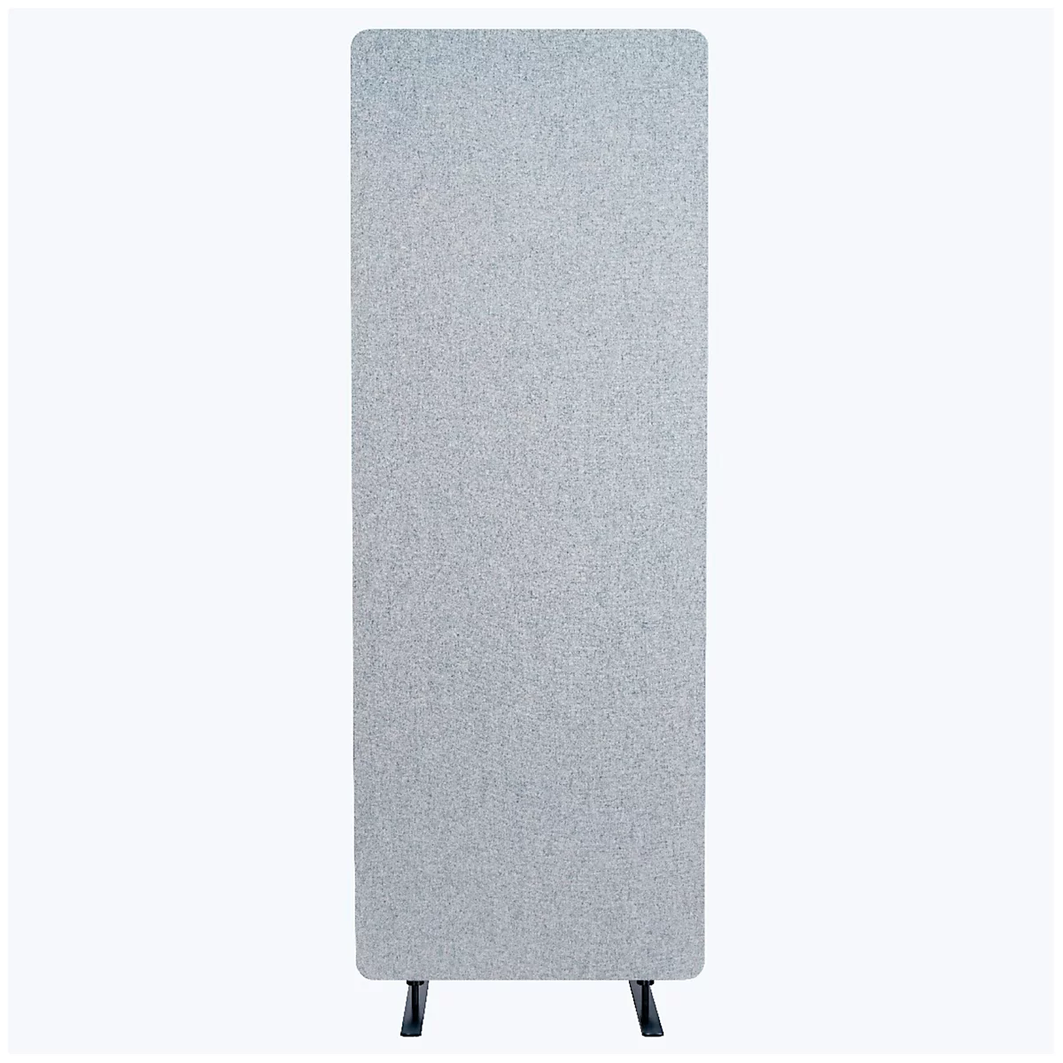 Akustischer Raumteiler, Einzelexemplar, rechteckig, Hochkant-Format, mit Standfüßen, B 600 x T 350 x H 1680 mm, PET-Filz, wahlweise grau oder hellgrau