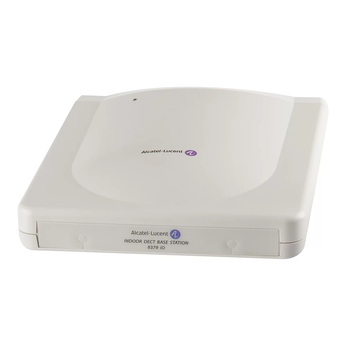 Weiße Alcatel-Lucent Indoor DECT Basisstation 8379 iO auf weißem Hintergrund.