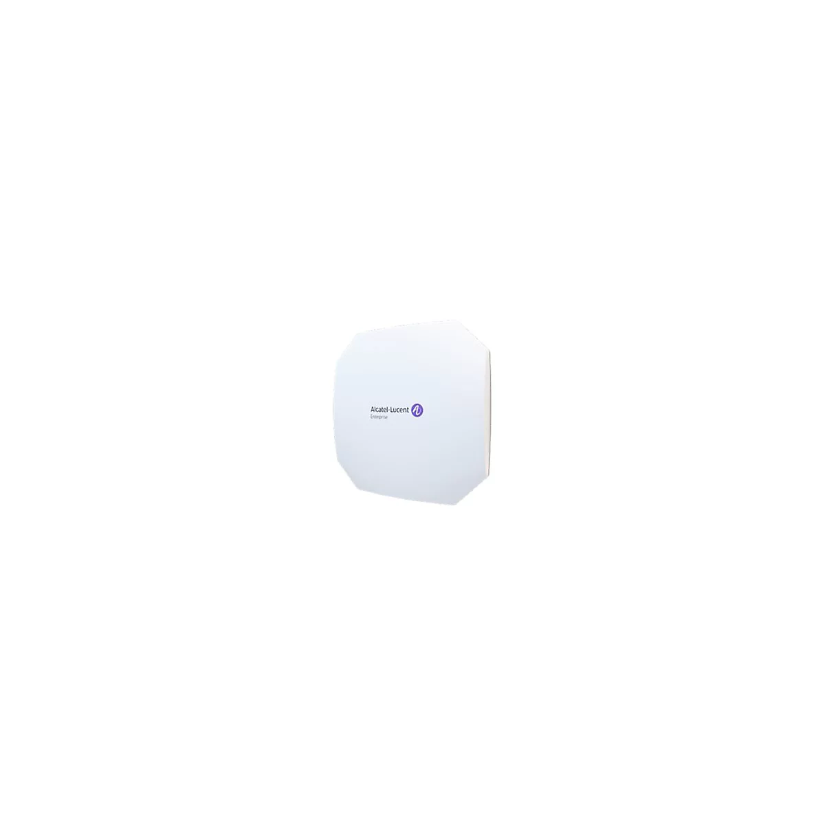 Weißer, quadratischer Alcatel-Lucent Enterprise WLAN-Access-Point vor neutralem Hintergrund.