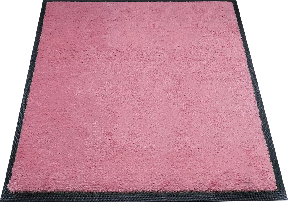 alfombra de retención de suciedad miltex Eazycare Style, angular, antiestática, resistente a los rayos UV, lavable, nylon de alta torsión y goma niltril, 750 x 850 mm, rosa claro