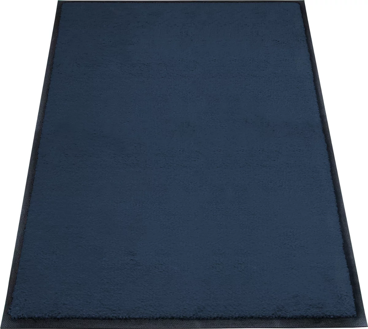 alfombra de retención de suciedad miltex Eazycare Style, angular, antiestática, resistente a los rayos UV, lavable, nylon de alta torsión y goma Niltril, 800 x 1200 mm, azul acero