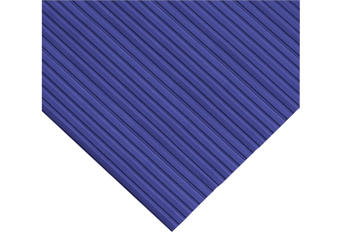 Alfombra ergonómica antifatiga, 800 mm de ancho x metro lineal, azul
