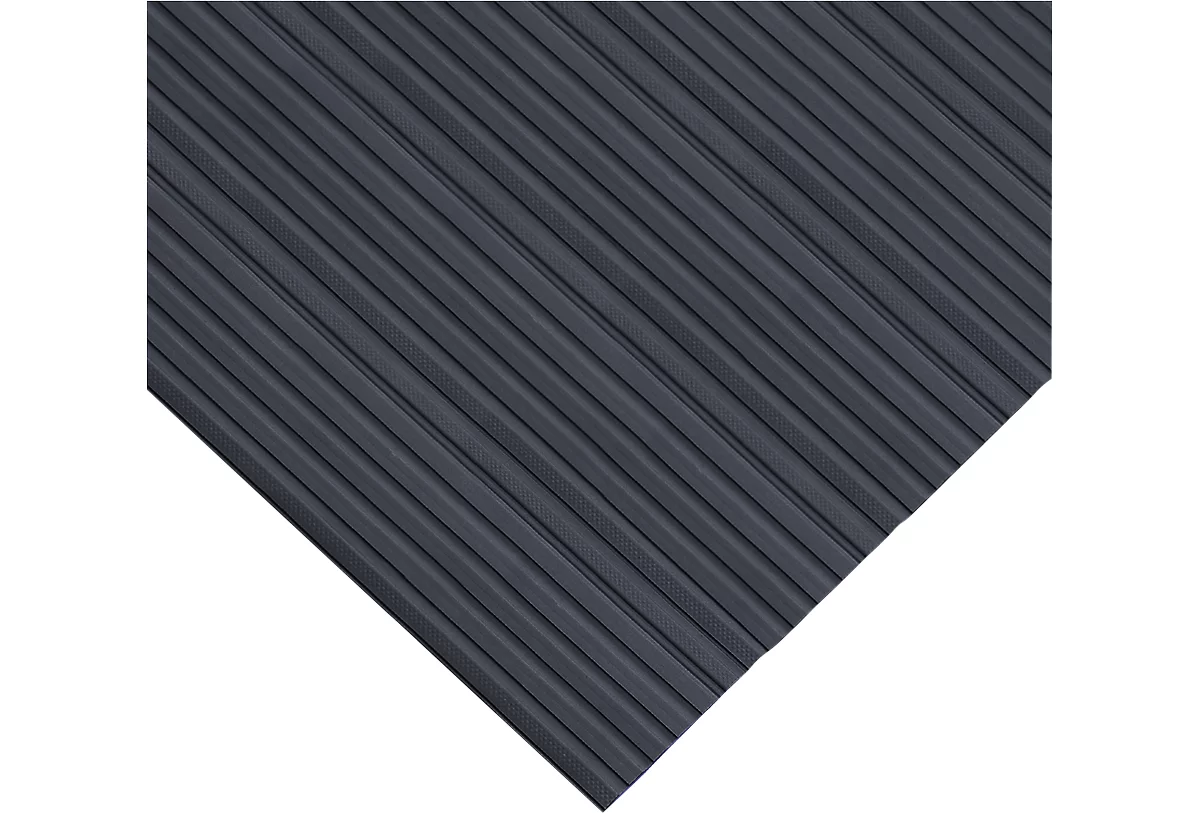Alfombra ergonómica antifatiga, 800 mm de ancho x metro lineal, negra