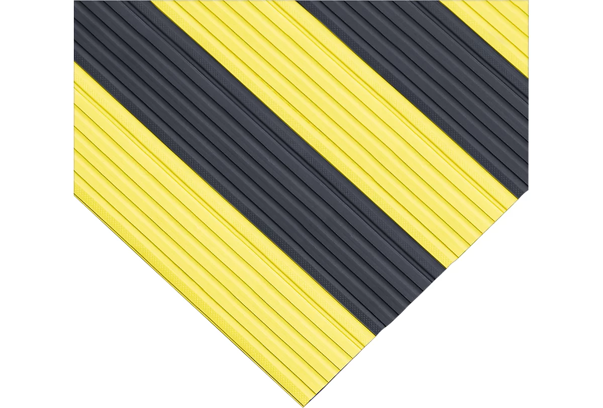 Alfombra ergonómica antifatiga, 800 mm de ancho x metro lineal, negro/amarillo