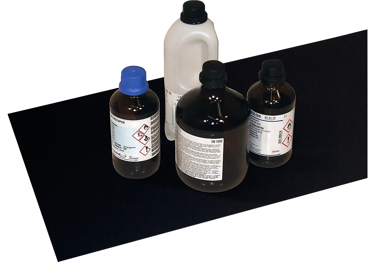 Alfombrilla antideslizante de acero inoxidable para armario para materiales peligrosos Asecos V-LINE, p. estantes, negro