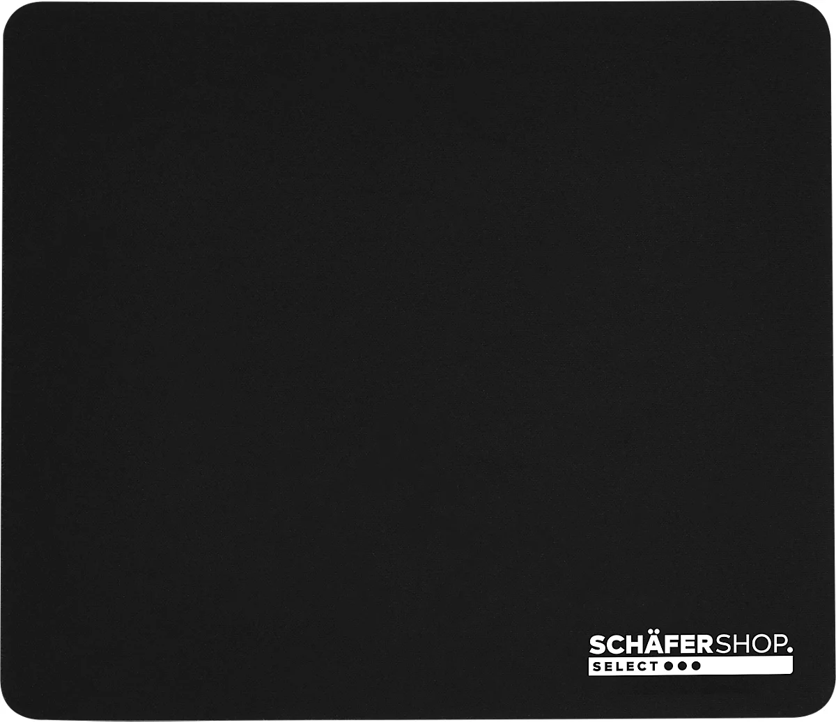Alfombrilla de ratón Schäfer Shop Select, ultraplana, antideslizante, An 210 x Pr 180 x Al 3 mm, superficie de tela, negra