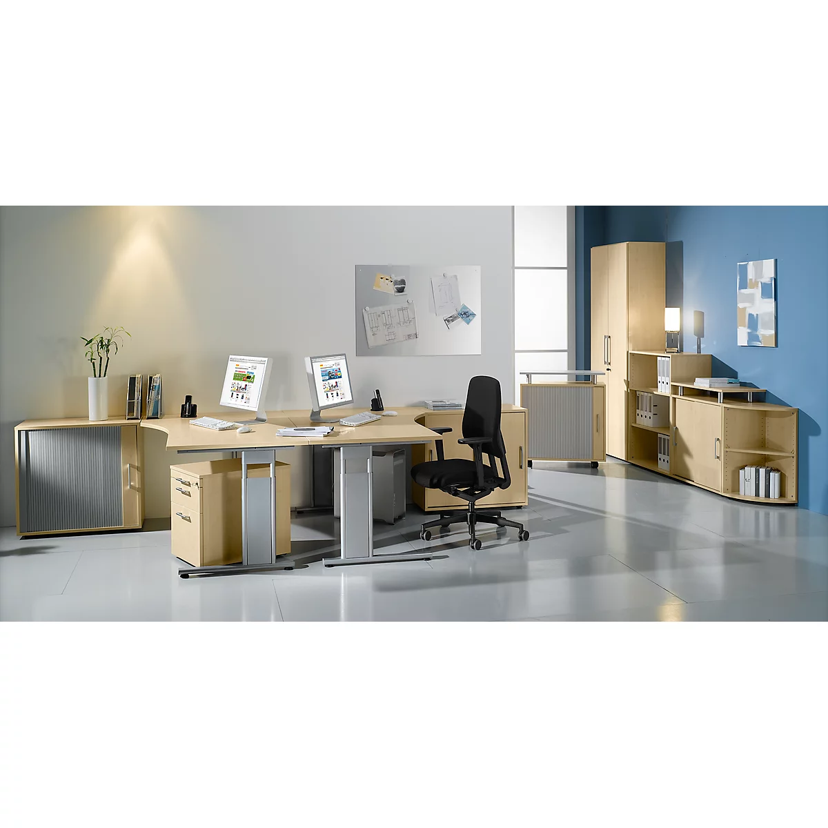 ALICANTE boekenkast, 3 OH, 2 legborden, B 800 x D 400 x H 1104 mm, ahorndecor