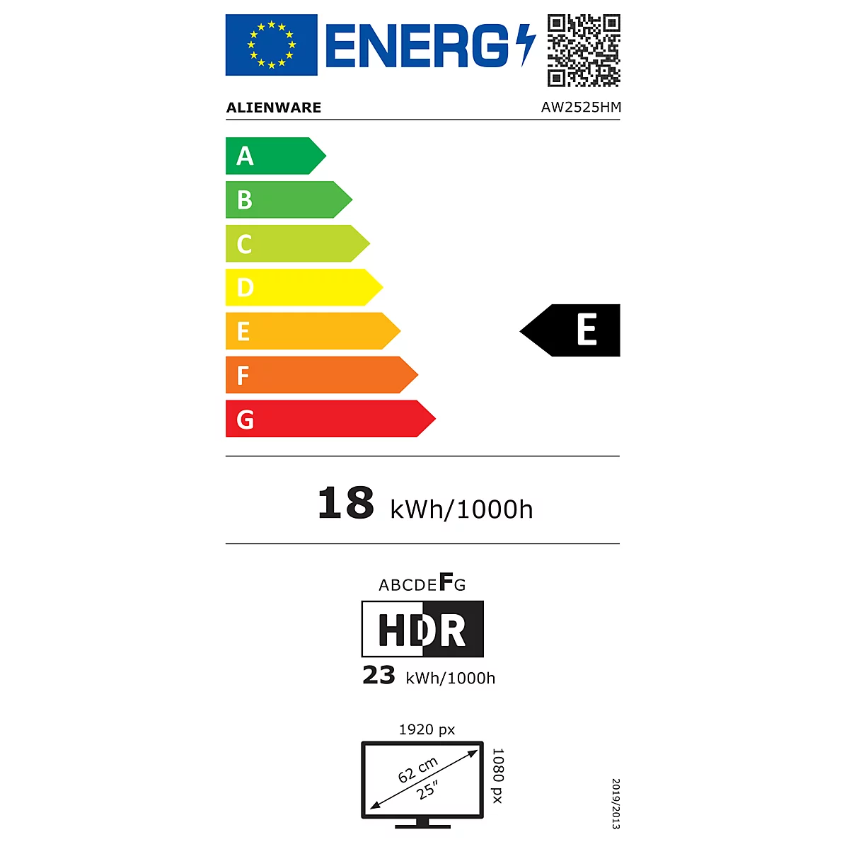 Étiquette énergétique avec classe d'efficacité énergétique