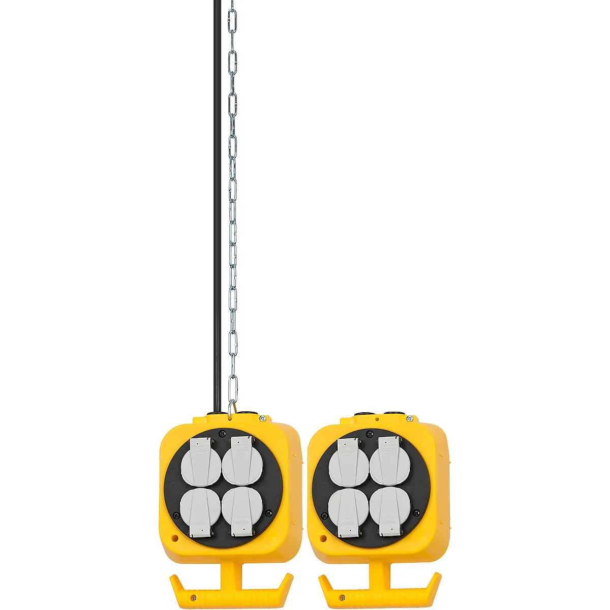 Alimentation électrique de chantier pendulaire brennenstuhl®, longueur de câble 5 m, avec chaîne en acier de 3 m