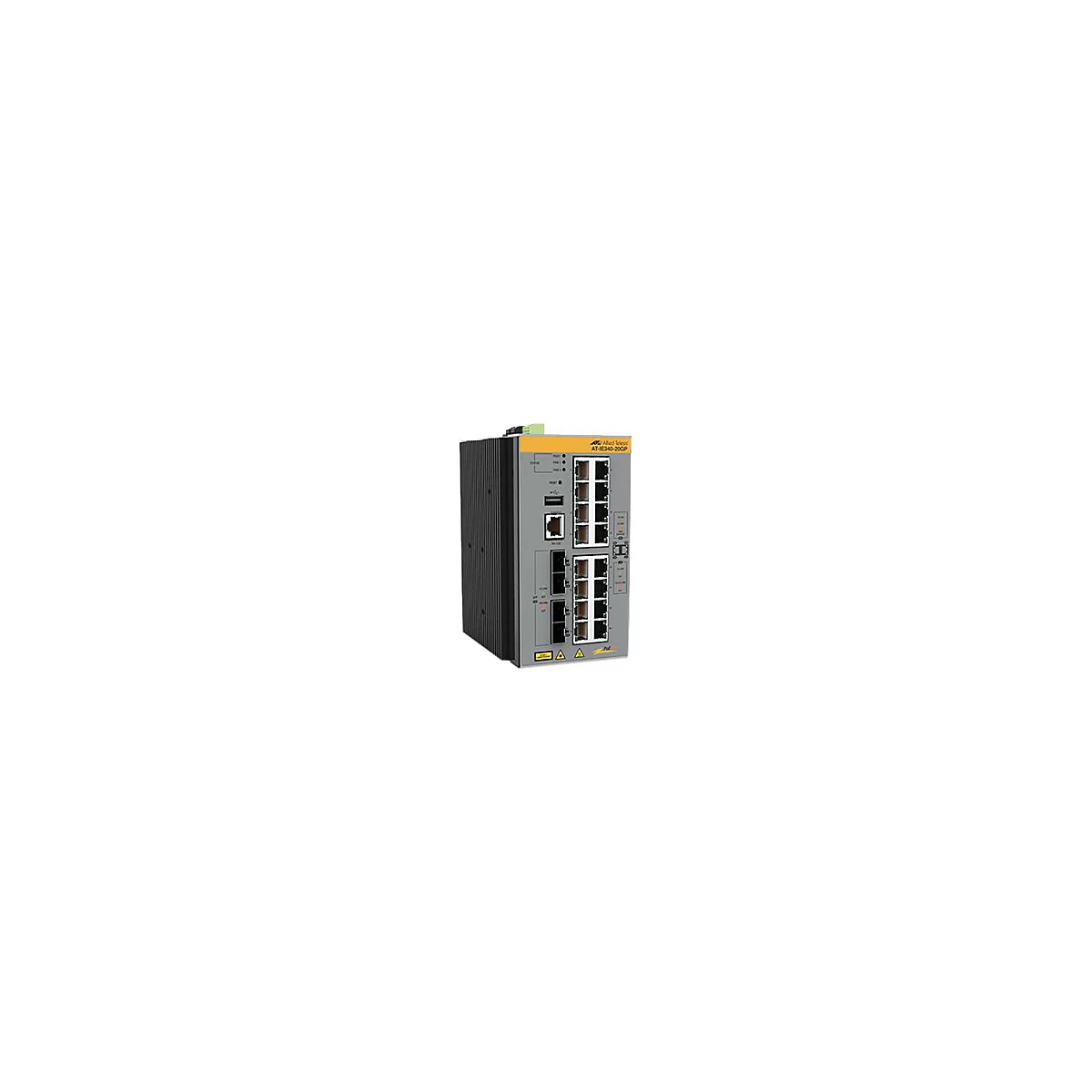 Allied Telesis AT IE340-20GP - Switch - L3 - managed - 8 x 10/100/1000 (PoE+) + 8 x 10/100/1000 (PoE) + 4 x Gigabit SFP - an DIN-Schiene montierbar, wandmontierbar