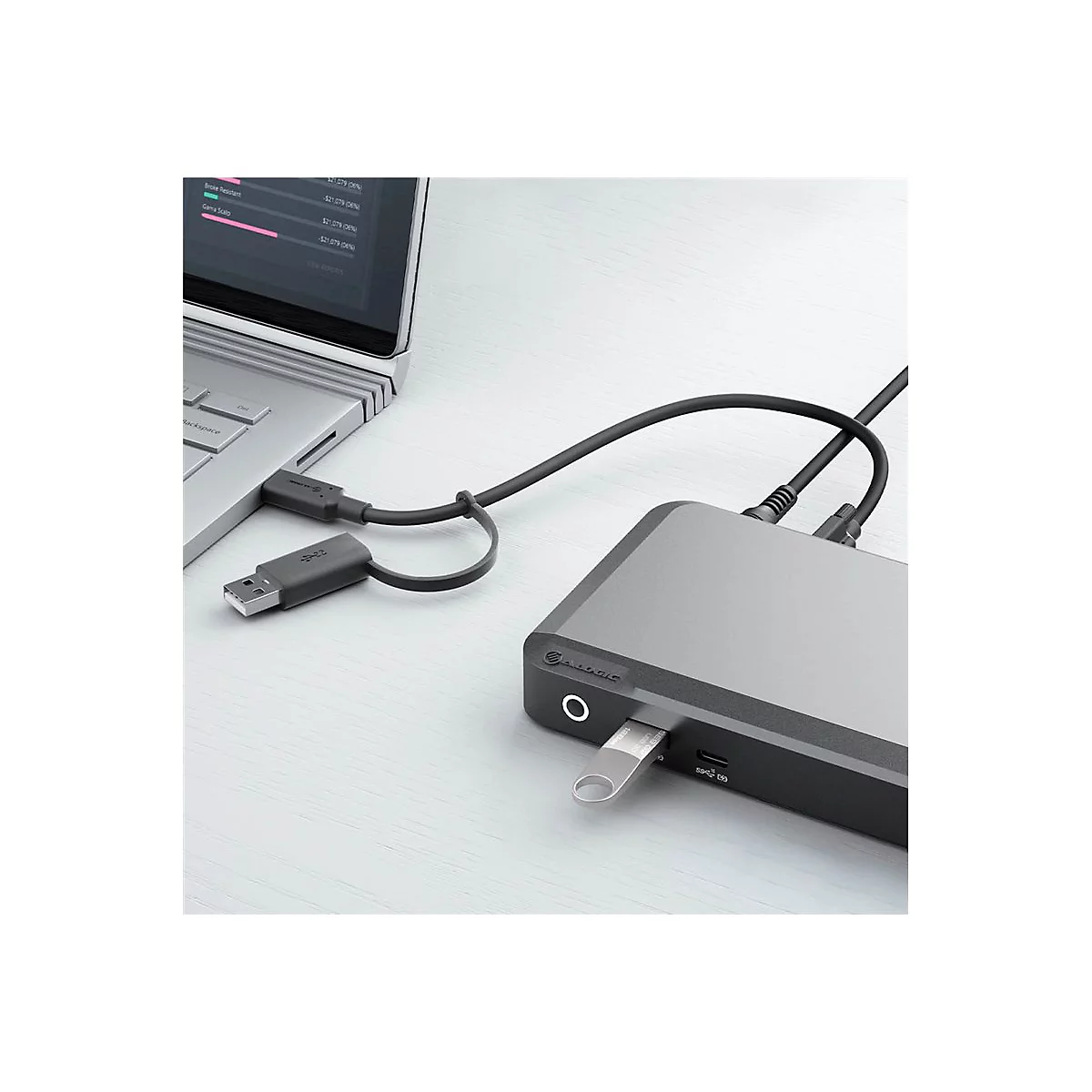 ALOGIC DX2 - Dockingstation - USB-C - 2 x DP - 1GbE - 100 Watt