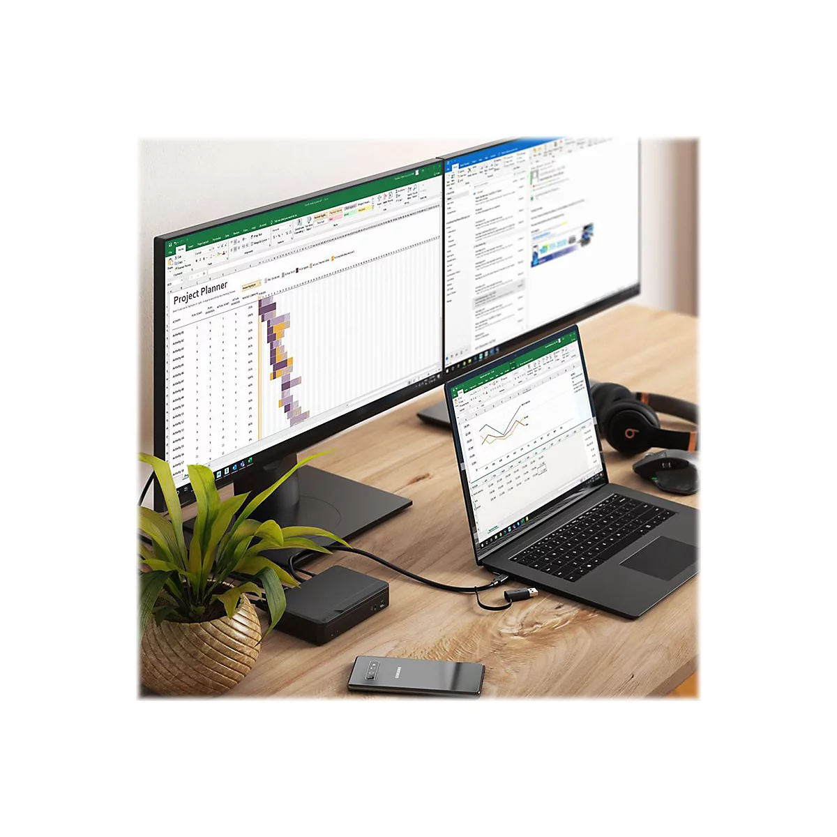 ALOGIC Universal Twin HD Pro Docking Station - Dockingstation - USB-C - HDMI - 1GbE - 120 Watt