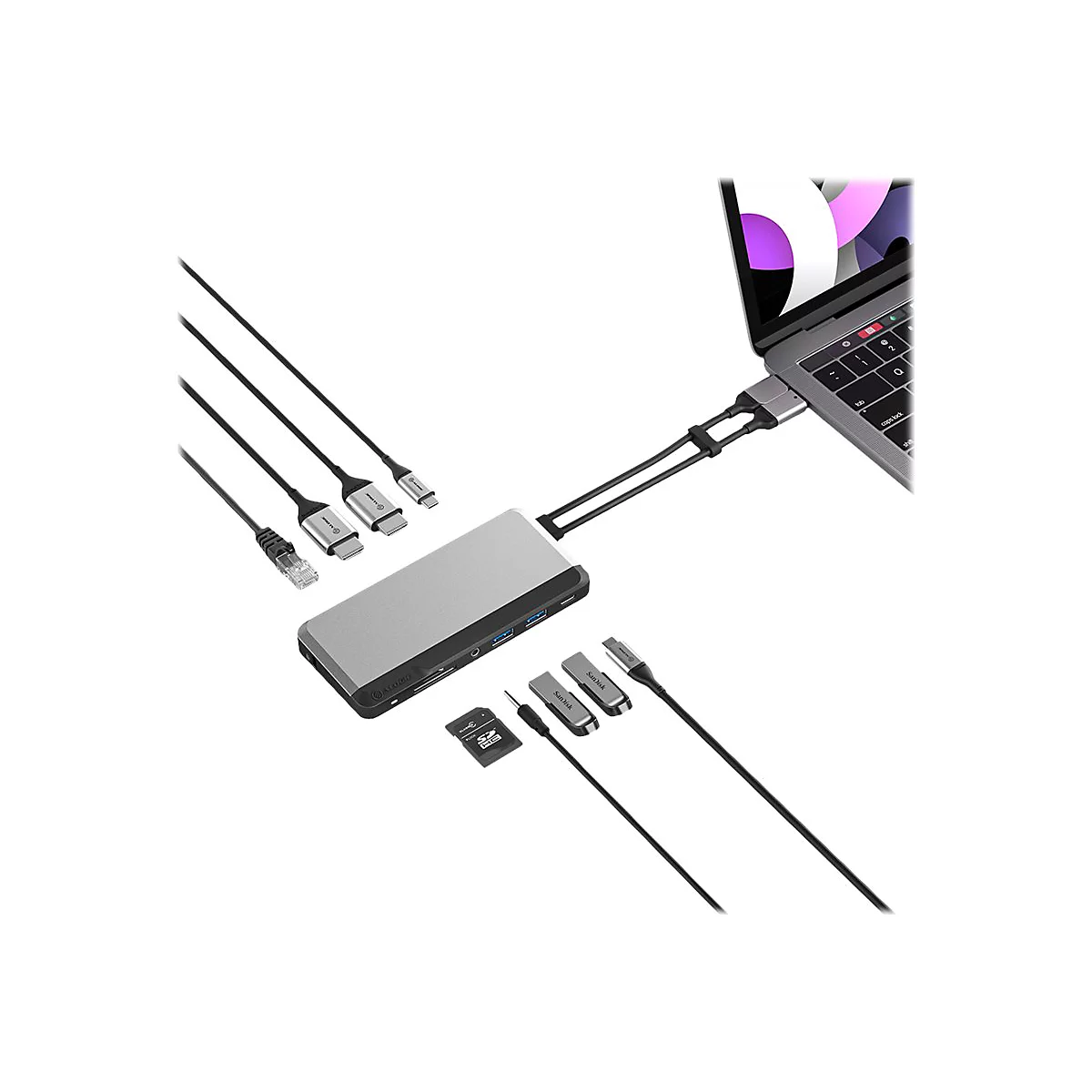 ALOGIC USB-C Super Dock - Dockingstation - USB-C / Thunderbolt 3 - 2 x HDMI - 1GbE