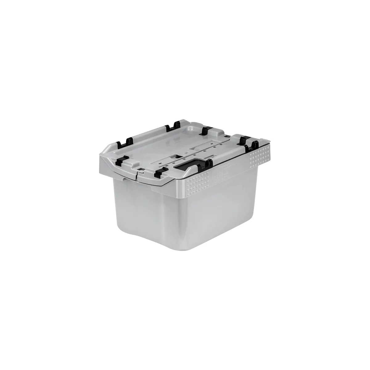 Altbatterie-Sammelbox CEMO, Volumen 16 l, bis zu 25 kg, UV-stabil, stapelbar, wiederverwendbar, B 400 x T 300 x H 240 mm, HDPE, grau