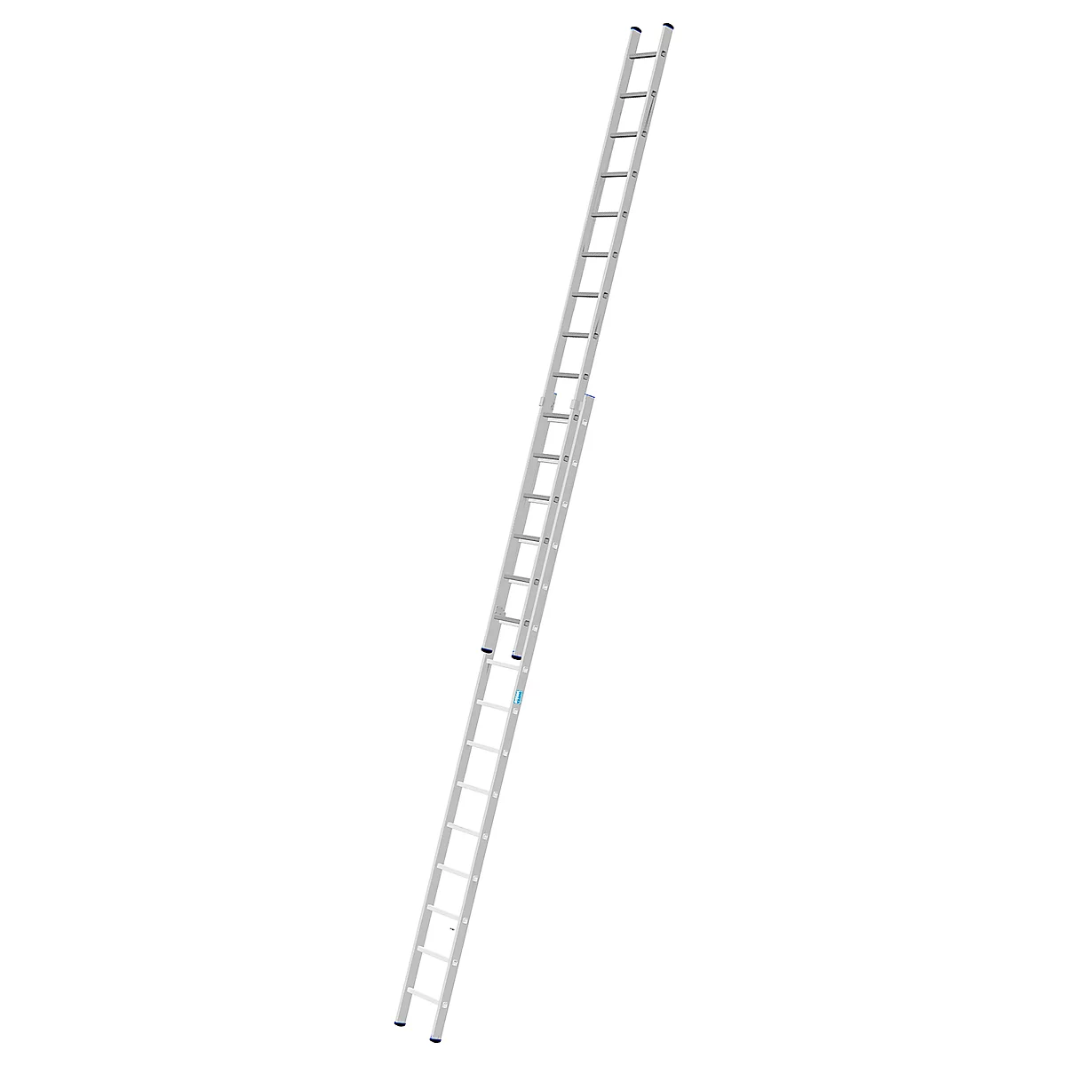 Alu-schuifladder Stabilo, 2-delig, 2 x 15 sporten, met dwarssteun en Trigon-dwarssteun