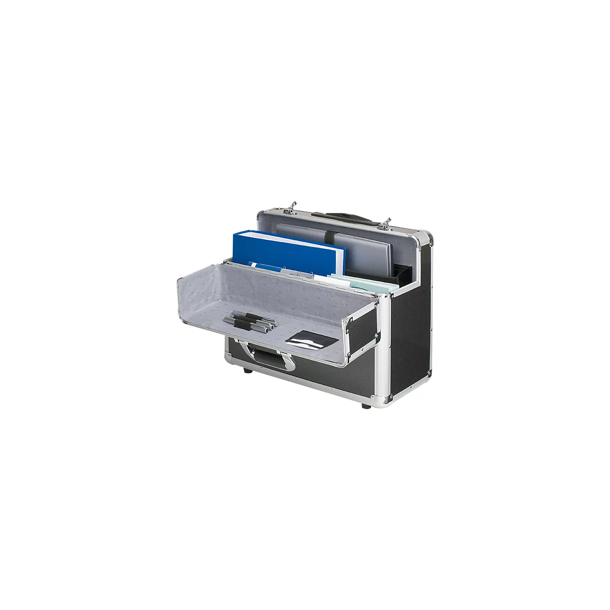 ALUMAXX Alu-Pilotenkoffer, mit Tragegriff, mit Laptopfach, Aluminium, silber
