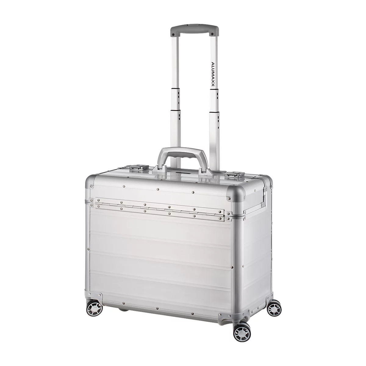 ALUMAXX Business Trolley PANDORA, mit Tragegriff und Rollen, Aluminium, matt silber