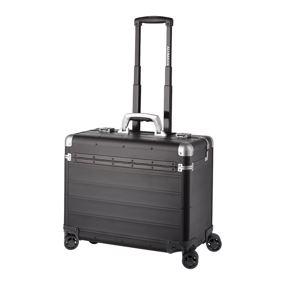 ALUMAXX Business Trolley PANDORA, mit Tragegriff und Rollen, Aluminium, mattschwarz