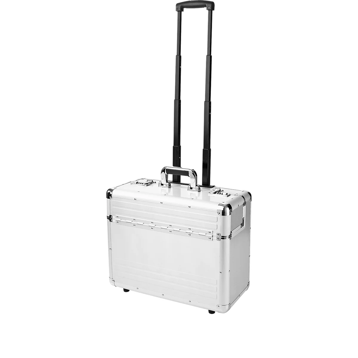 ALUMAXX Pilotenkoffer, mit Tragegriff und Rollen, mit Laptopfach, Aluminium, silber