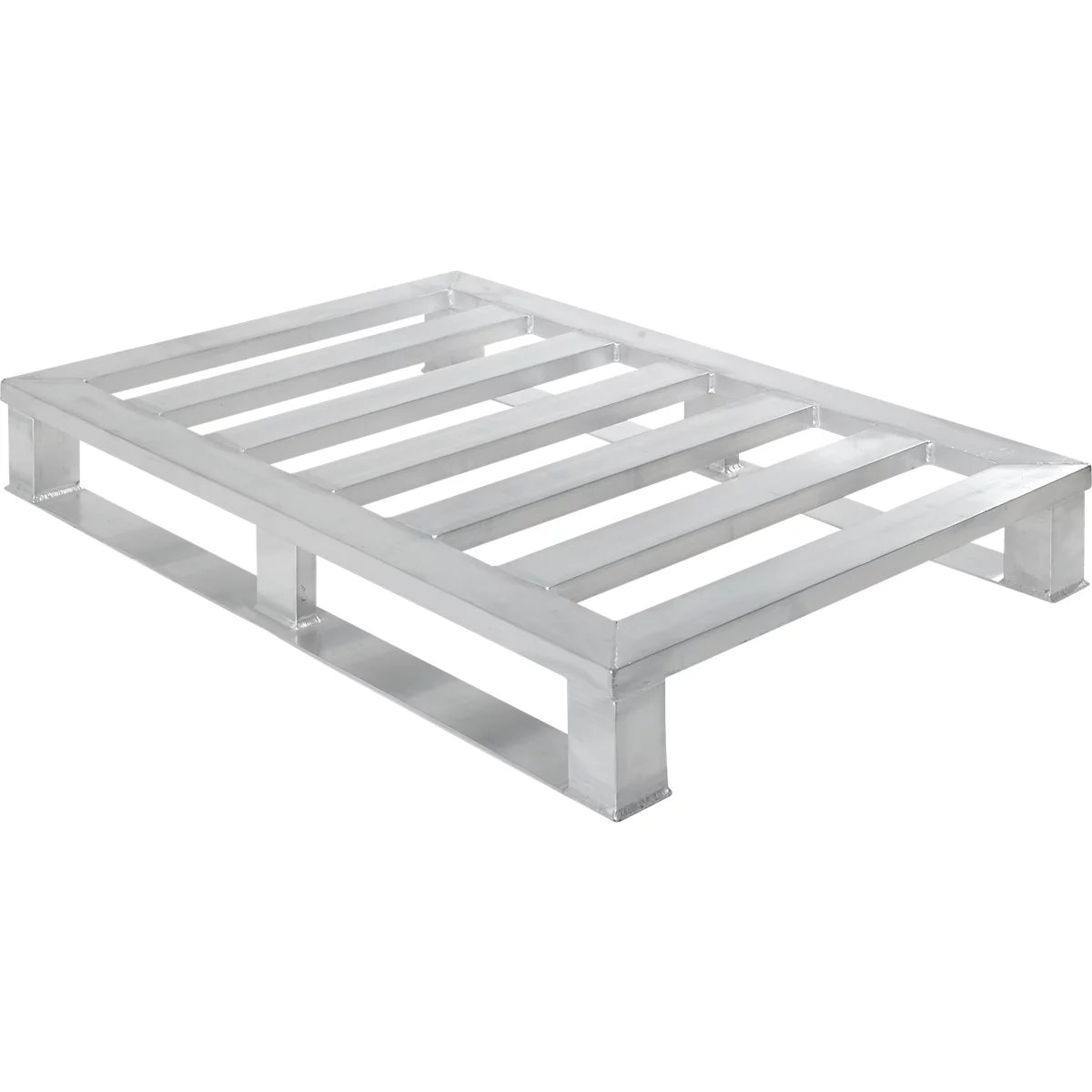 Aluminium pallets, geanodiseerd, aan 4 zijden onderrijdbaar, L 1200 x B 800 x H 150 mm, 5 mm dik, tot 1000 kg